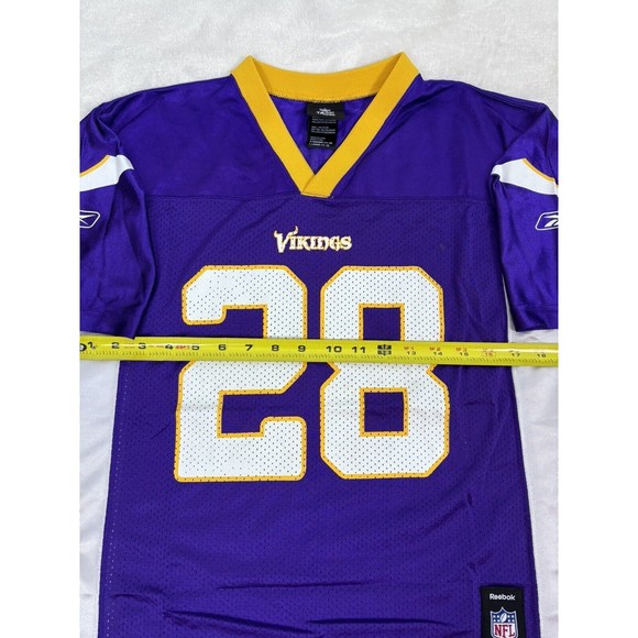 Adrian Peterson MINNESOTA VIKINGS Jersey Youth Large 14-16 #28 L Purple REEBOK - Picture 7 of 9